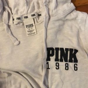 White/grey pink hoodie